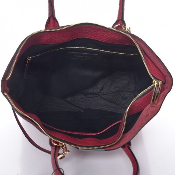 NWT BURBERRY LONDON GRAINY LEATHER CHECK MEDIUM DEWSBURY TOTE  BAG - Picture 6 of 8